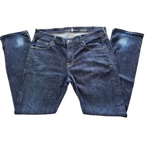 7 For All Mankind Carsen Mens Straight Leg Jeans Dark Wash Size 38‎ Indigo Denim